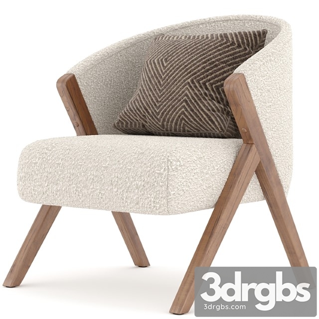 Zara home upholstered bouclé armchair 3dsmax Download - thumbnail 1