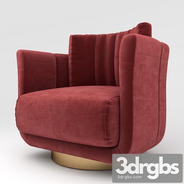 Zesthome red armchair 3dsmax Download - thumbnail 1