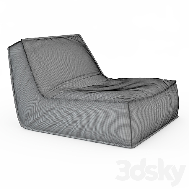 Zoe low lounge chair 3DSMax File - thumbnail 2