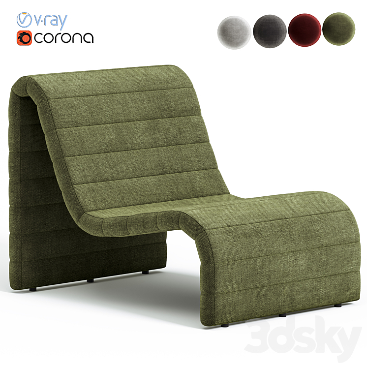 Zurich Occasional Chair 3DS Max Model - thumbnail 1