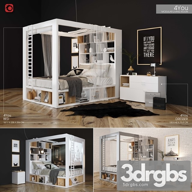 4 You Bedroom 2 3dsmax Download - thumbnail 1