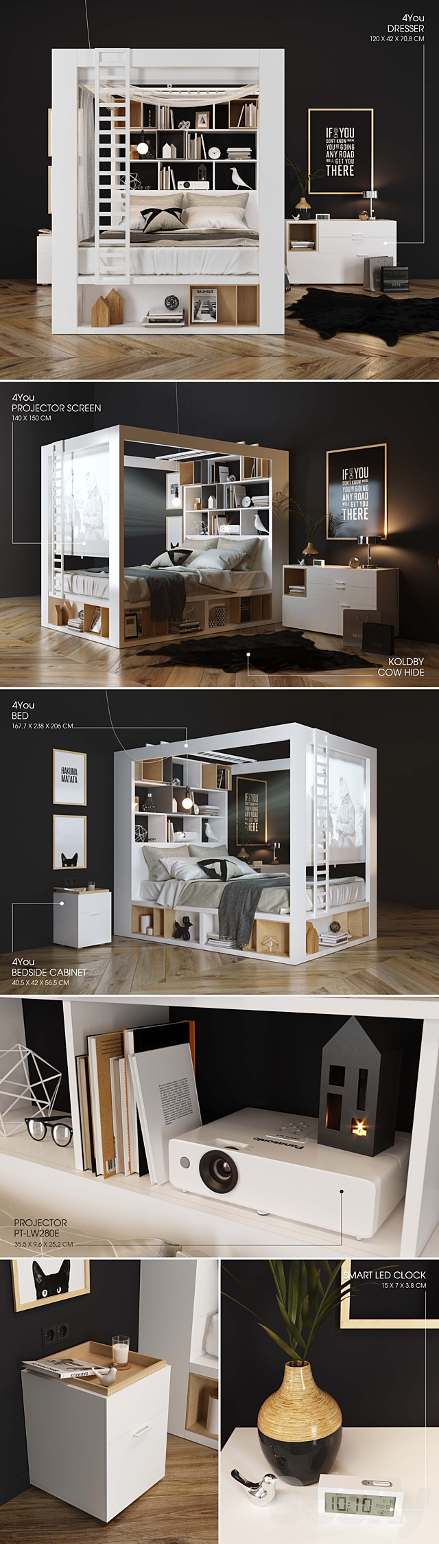 4_YOU_bedroom 3DS Max Model - thumbnail 2