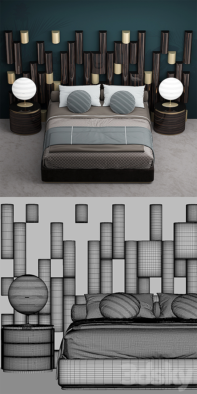 A bed of my design dashboards 3DSMax File - thumbnail 3