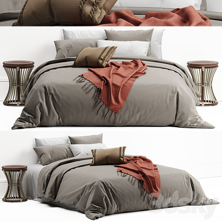 Adairs bed 3DS Max Model - thumbnail 1