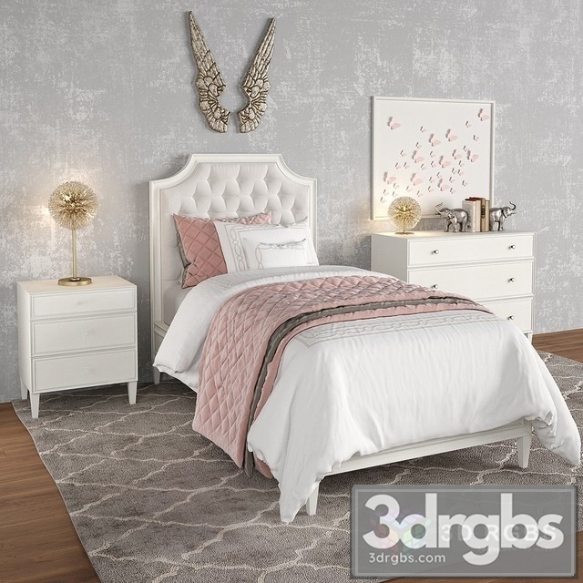 Alexandra Tufted Bed 3dsmax Download - thumbnail 1