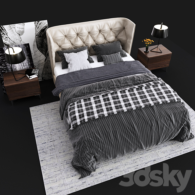 ?alligaris Wynn bed 3DSMax File - thumbnail 3