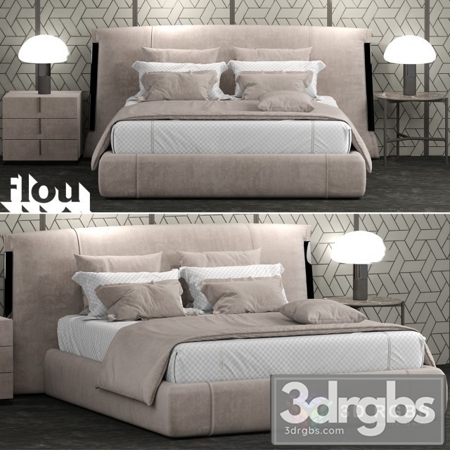 Amol Flou Bed 3dsmax Download - thumbnail 1