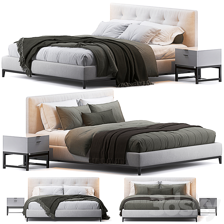 Andersen bed by Minotti 3DS Max Model - thumbnail 1