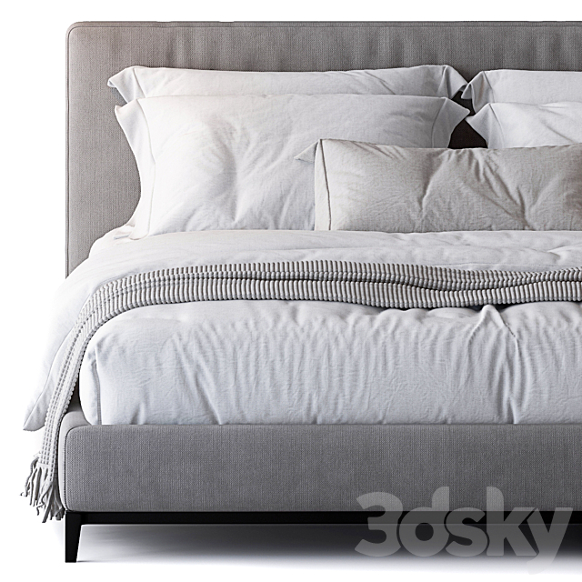 Andersen bed by Minotti 3DS Max Model - thumbnail 3