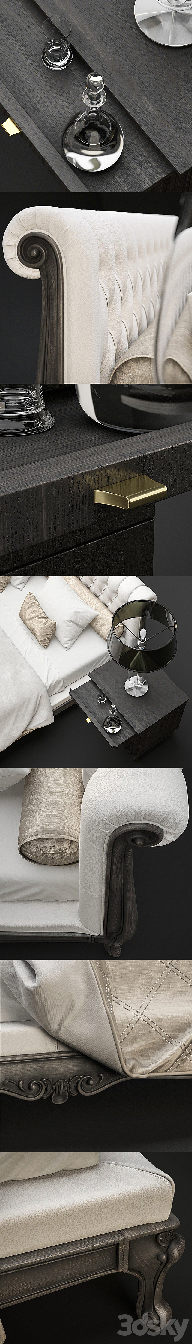 Angelo Cappellini SANSONE bed 3DS Max Model - thumbnail 2