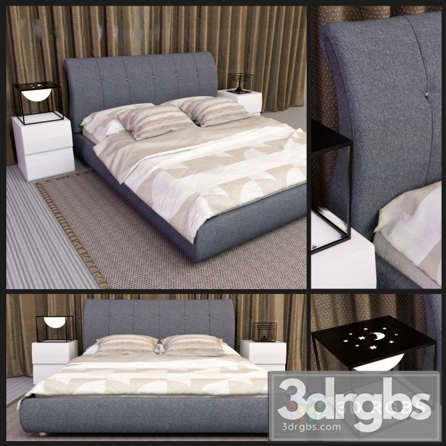 AP P155 Steel Land Bed 3dsmax Download - thumbnail 1