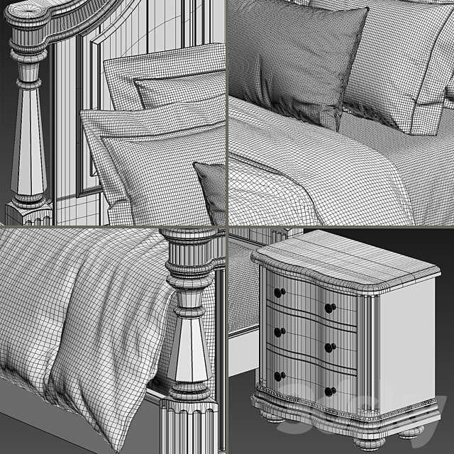 ART FURNITURE BELMAR PANEL BED (KING SIZE) 3DSMax File - thumbnail 3