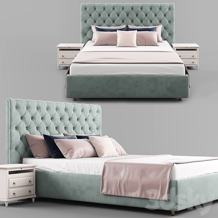 Artur bed 3DS Max Model - thumbnail 1