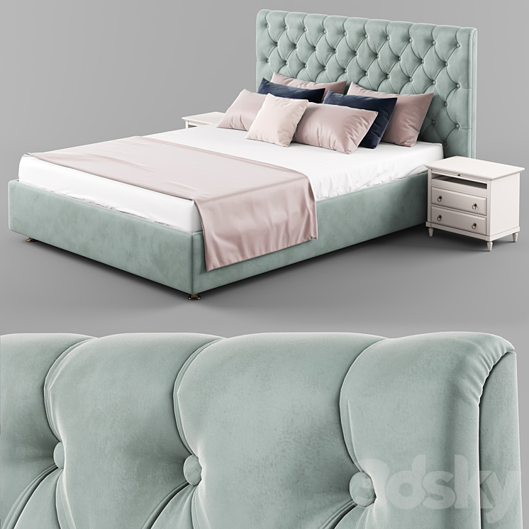 Artur bed 3DS Max Model - thumbnail 2