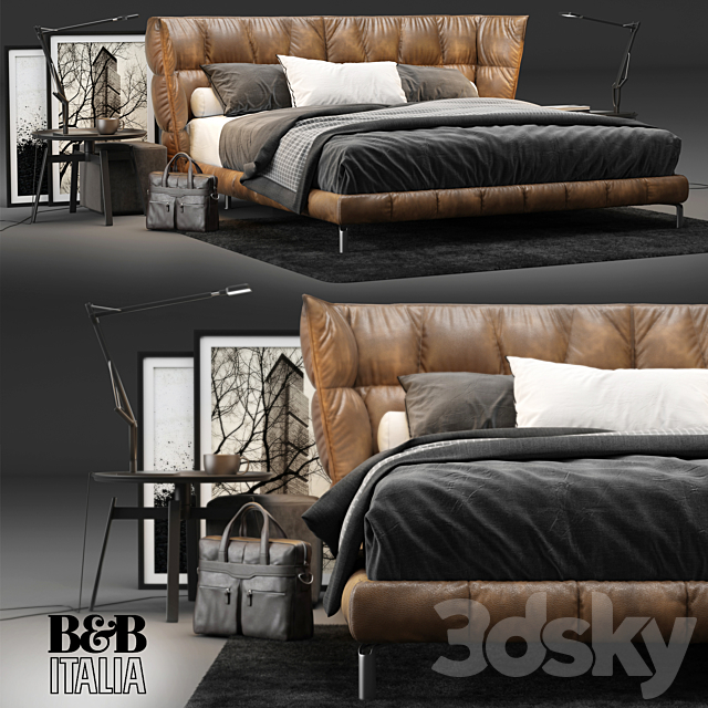 B & B Italia Husk Bed 3DSMax File - thumbnail 1