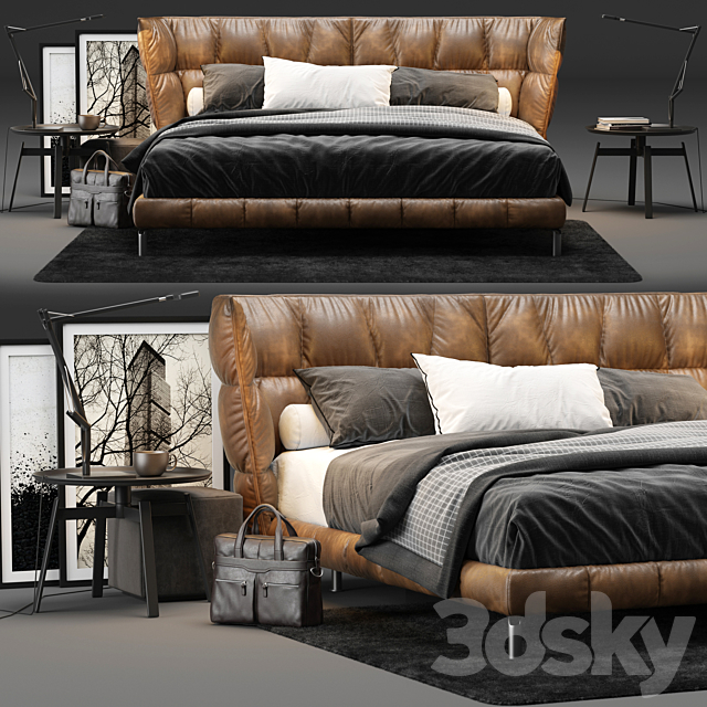 B & B Italia Husk Bed 3DSMax File - thumbnail 2