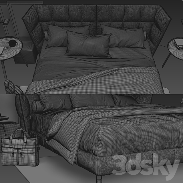 B & B Italia Husk Bed 3DSMax File - thumbnail 3