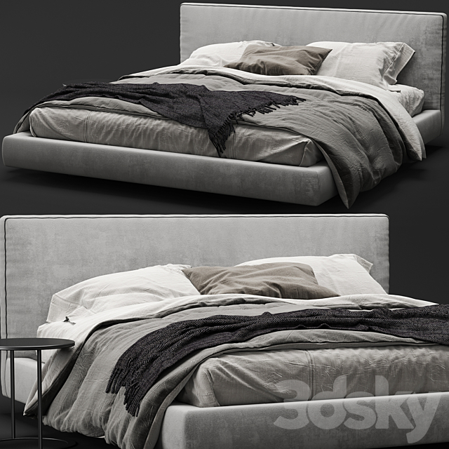 B & B Italia Richard Bed 3DS Max Model - thumbnail 2