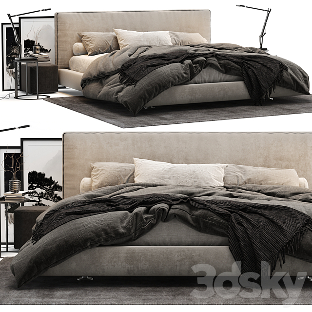 B & B Italia Richard Bed 3DSMax File - thumbnail 1