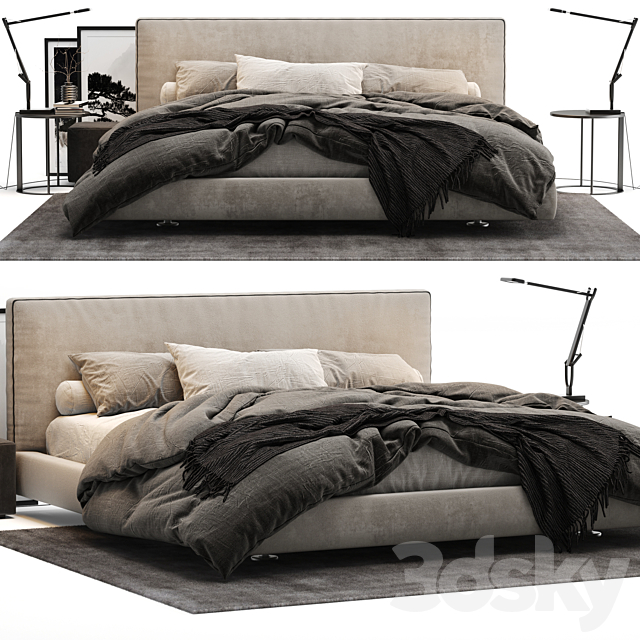 B & B Italia Richard Bed 3DSMax File - thumbnail 2