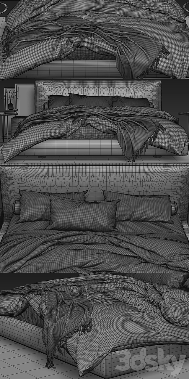 B & B Italia Richard Bed 3DSMax File - thumbnail 3