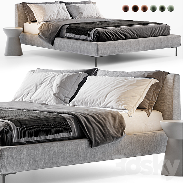 B & B italy Charles bed 3DSMax File - thumbnail 1