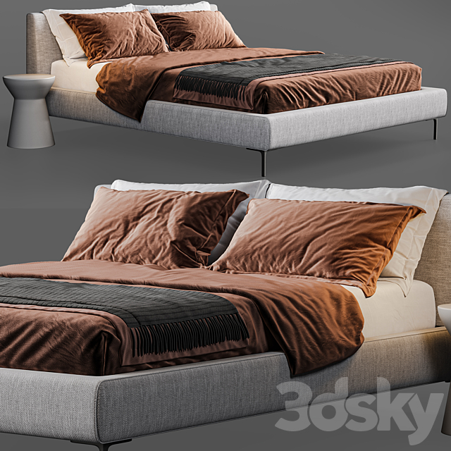 B & B italy Charles bed 3DSMax File - thumbnail 3