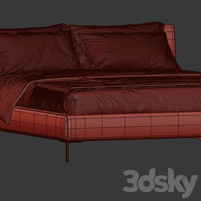 B & B italy Charles bed 3DSMax File - thumbnail 7