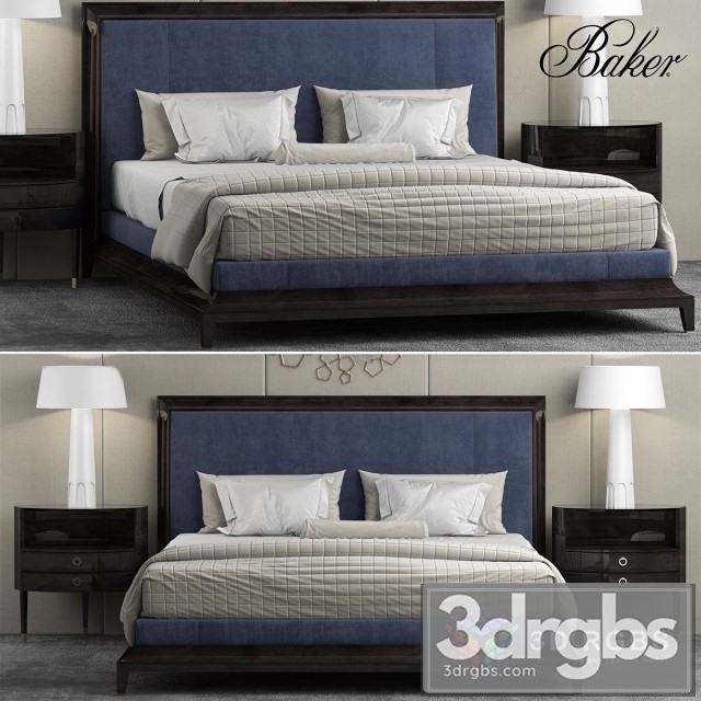 Baker Moderne Platform Bed 1 3dsmax Download - thumbnail 1