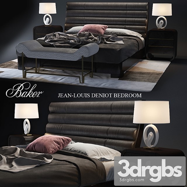 Baker Tashmarine Bed King V Ray Corona 3dsmax Download - thumbnail 1