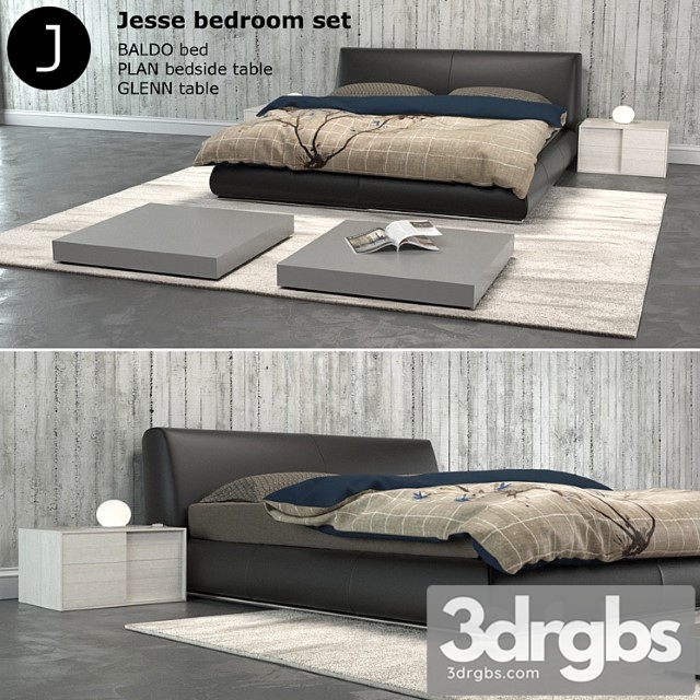 Baldo Bed Set 4 3dsmax Download - thumbnail 1