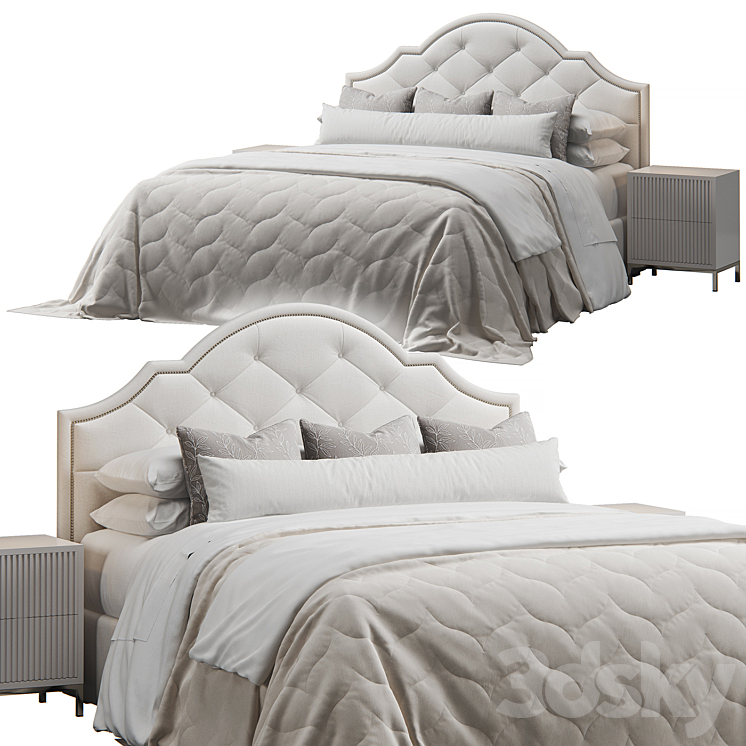 Bassett Bonnet Headboard Bed 3DS Max Model - thumbnail 1