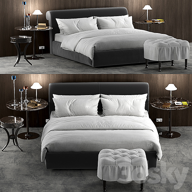 Baxter Alfred soft bed 3DSMax File - thumbnail 1