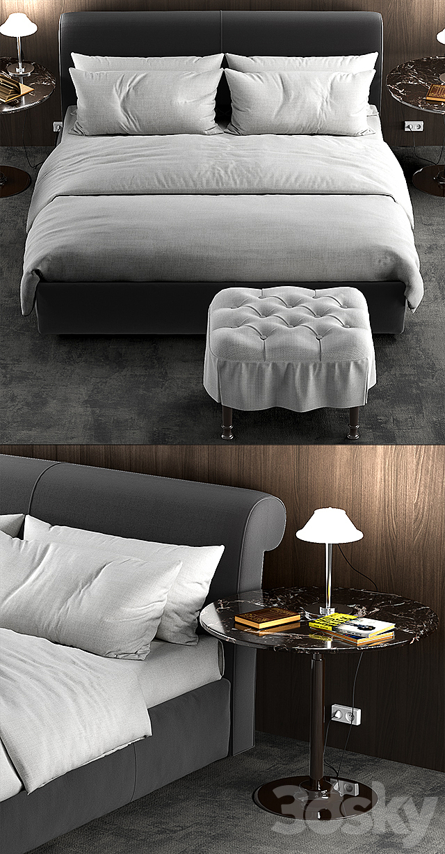 Baxter Alfred soft bed 3DSMax File - thumbnail 3