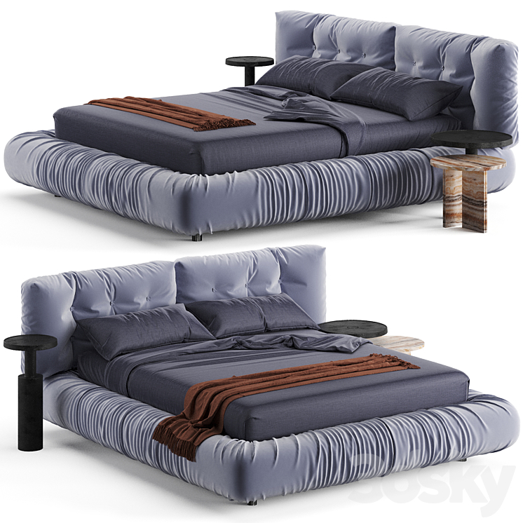 Baxter Milano Bed 3DS Max Model - thumbnail 1