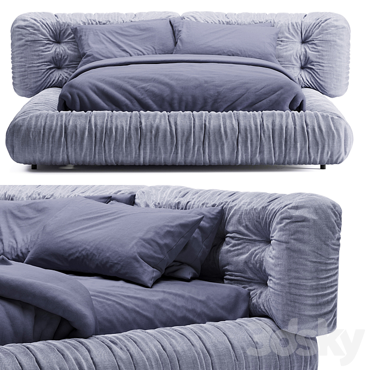 baxter milano bed2 3DS Max Model - thumbnail 2