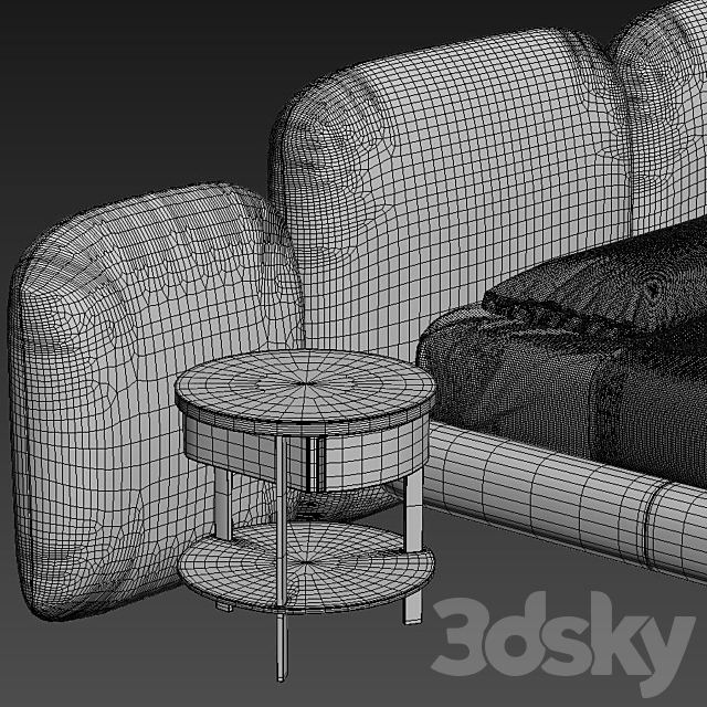 BAXTER STONE BED 3DS Max Model - thumbnail 3