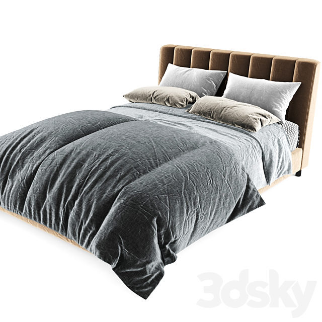 Baxton Studio Vino Modern Bed 3DSMax File - thumbnail 2