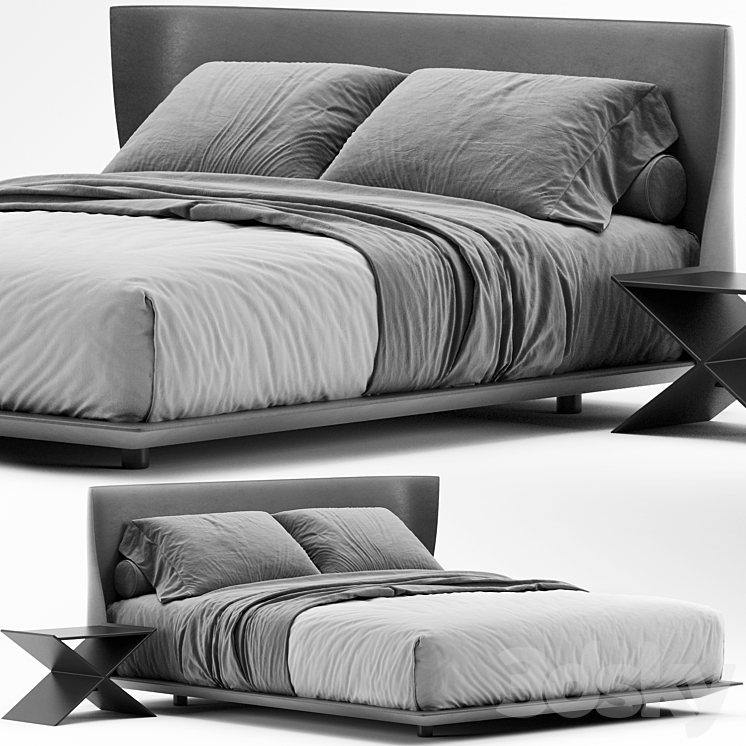 B&B Italia Alys Bed 3DS Max Model - thumbnail 1