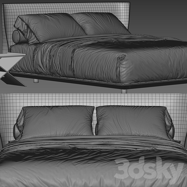 B&B Italia Alys Bed 3DSMax File - thumbnail 4