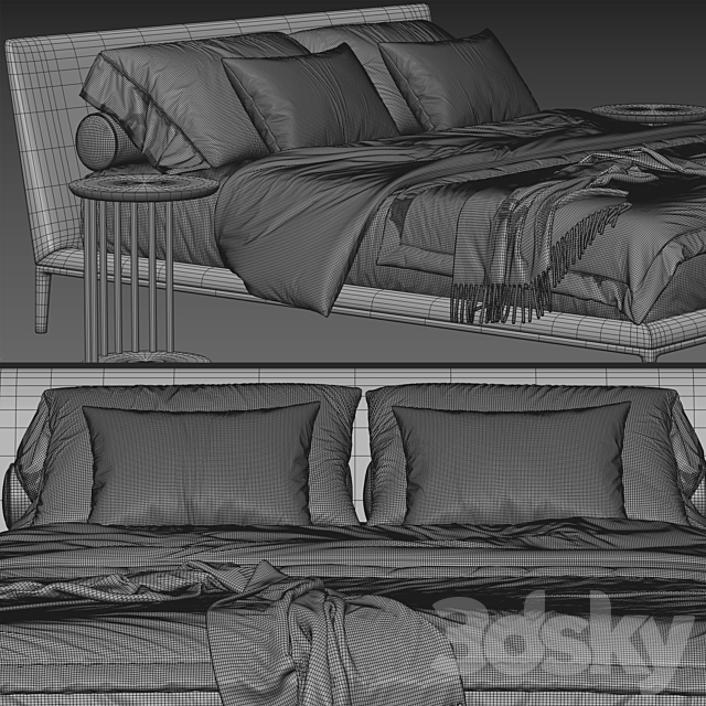 B&B Italia Atoll Bed 3DS Max Model - thumbnail 7