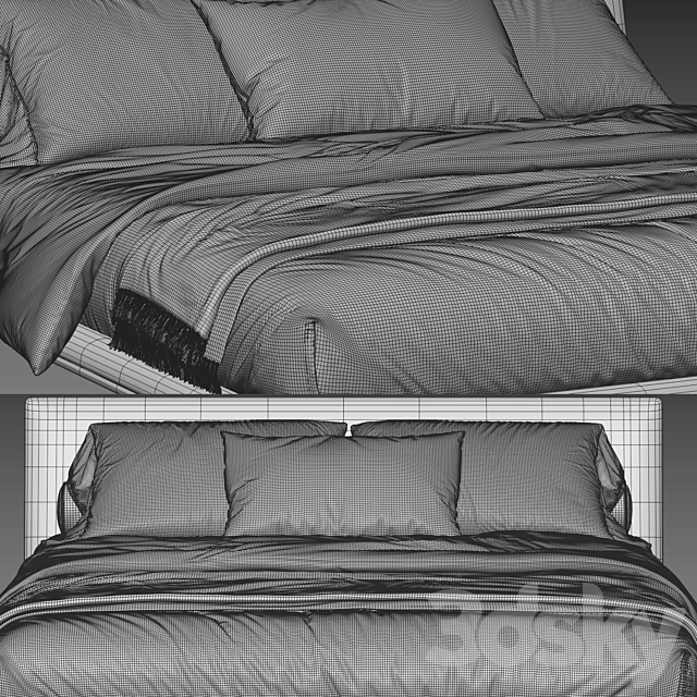 B&B Italia Atoll Bed 3DS Max Model - thumbnail 4