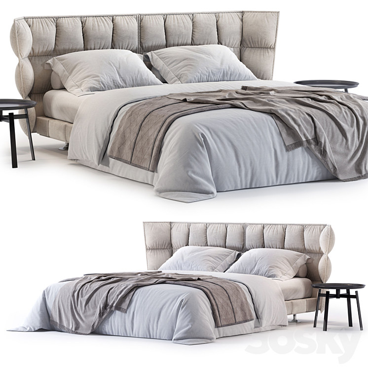 B&B Italia Husk Bed 3DS Max Model - thumbnail 1