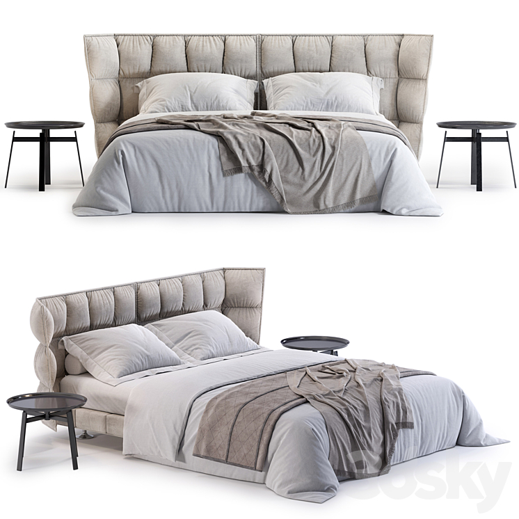 B&B Italia Husk Bed 3DS Max Model - thumbnail 2