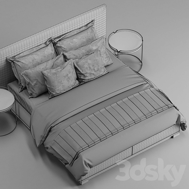 B&B italia Maxalto Bauci Ovidio bed 3DSMax File - thumbnail 3