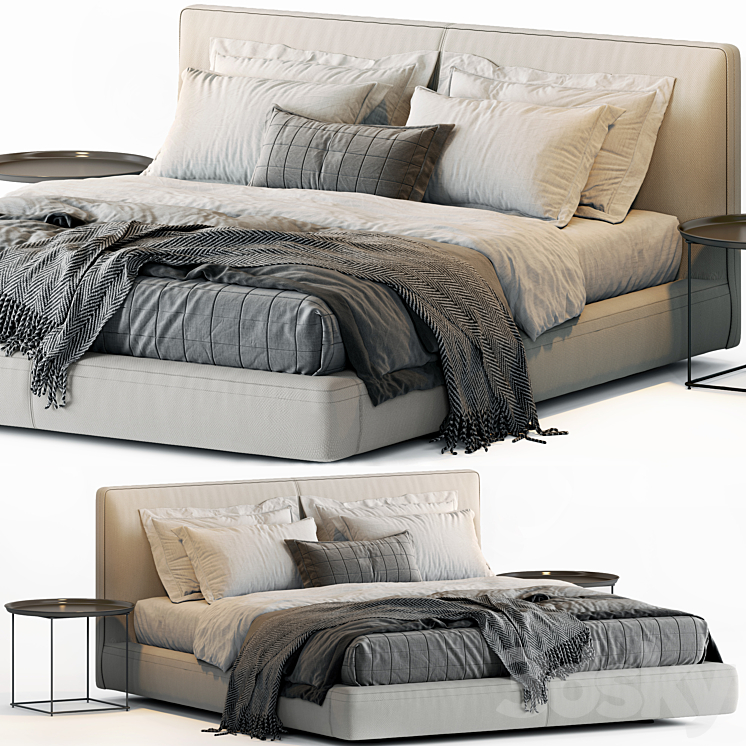 B&B Italia Richard Bed 3DS Max Model - thumbnail 1