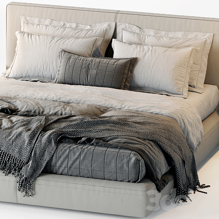 B&B Italia Richard Bed 3DS Max Model - thumbnail 2