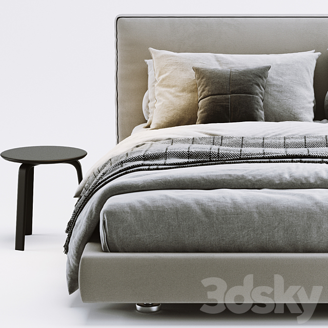 B&B Italia Richard Bed 3DS Max Model - thumbnail 4