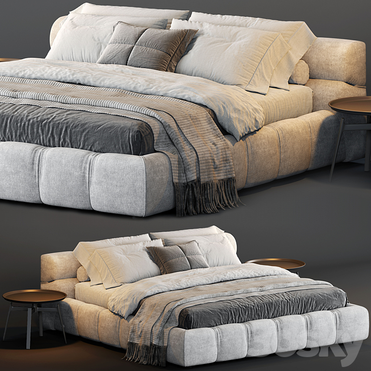 B&B Italia Tufty Bed 3DS Max Model - thumbnail 1