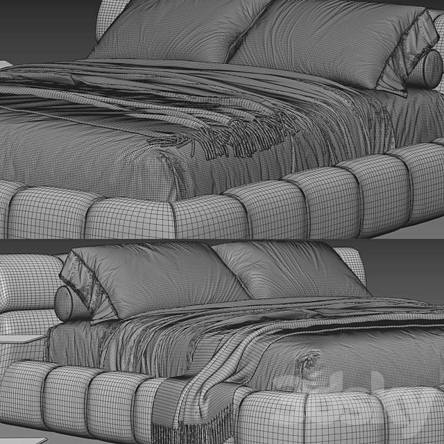 B&B Italia Tufty Bed 3DS Max Model - thumbnail 5